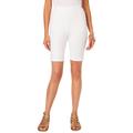Plus Size Women's Essential Stretch Bike Short by Roaman's in White (Size 5X) Cycle Gym Workout
