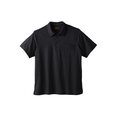 Men's Big & Tall Heavyweight Jersey Polo Shirt by KingSize in Black (Size 3XL)