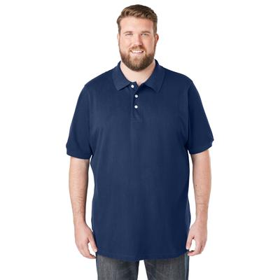 Men's Big & Tall Shrink-Less Piqué Polo Shirt by KingSize in Navy (Size 6XL)