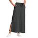 Plus Size Women's Sport Knit Side-Slit Skirt by Woman Within in Heather Charcoal (Size 12)
