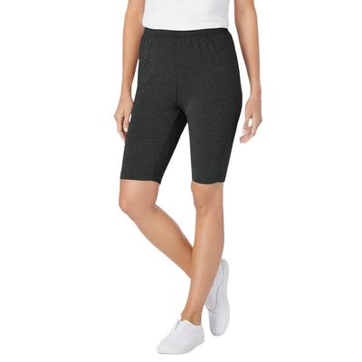 Plus Size Women's Stretch Cotton Bike Short by Woman Within in Heather Charcoal (Size 2X)