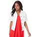 Plus Size Women's Distressed Denim Jacket by Roaman's in White (Size 28 W)