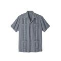 Men's Big & Tall KS Island™ Short-Sleeve Guayabera Shirt by KS Island in Gunmetal (Size 5XL)