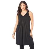 Plus Size Women's Swing Ultimate Tunic Tank by Roaman's in Black (Size 1X) Top