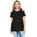 Plus Size Women's Short-Sleeve Cold-Shoulder Tee by Woman Within in Black (Size 30/32) Shirt