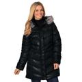 Plus Size Women's Hooded down fill puffer jacket by Woman Within in Black (Size 32 W)