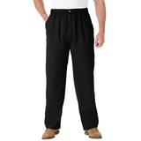Men's Big & Tall Knockarounds® Full-Elastic Waist Pants in Twill or Denim by KingSize in Black (Size 2XL 40)
