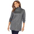 Plus Size Women's Cotton Cashmere Turtleneck by Jessica London in Heather Charcoal (Size 22/24) Sweater