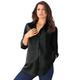 Plus Size Women's Long-Sleeve Kate Big Shirt by Roaman's in Black (Size 28 W) Button Down Shirt Blouse