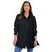 Plus Size Women's Kate Tunic Big Shirt by Roaman's in Black (Size 32 W) Button Down Tunic Shirt