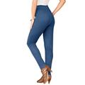 Plus Size Women's Skinny-Leg Comfort Stretch Jean by Denim 24/7 in Medium Stonewash Sanded (Size 22 W) Elastic Waist Jegging