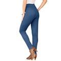 Plus Size Women's Skinny-Leg Comfort Stretch Jean by Denim 24/7 in Medium Stonewash Sanded (Size 24 W) Elastic Waist Jegging