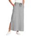 Plus Size Women's Sport Knit Side-Slit Skirt by Woman Within in Heather Grey (Size 34/36)