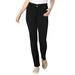 Plus Size Women's Secret Solutions™ Tummy Smoothing Straight Leg Jean by Woman Within in Black Denim (Size 28 T)