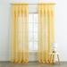 Wide Width BH Studio Pleated Voile Rod-Pocket Panel by BH Studio in Daffodil (Size 56" W 95" L) Window Curtain
