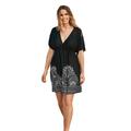 Plus Size Women's Kate V-Neck Cover Up Dress by Swimsuits For All in Black (Size 6/8)