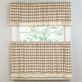 Wide Width Buffalo Check Tier Curtain Set, Valance Not Included by BrylaneHome in Taupe (Size 58" W 36" L) Window Curtain