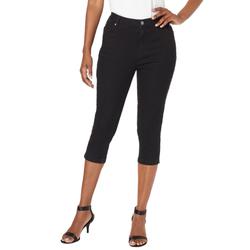 Plus Size Women's Invisible Stretch® Contour Capri Jean by Denim 24/7 in Black Denim (Size 24 W) Jeans