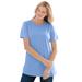 Plus Size Women's Perfect Short-Sleeve Crewneck Tee by Woman Within in French Blue (Size 3X) Shirt