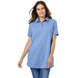 Plus Size Women's Perfect Short-Sleeve Polo Shirt by Woman Within in French Blue (Size 6X)