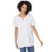 Plus Size Women's Perfect Short-Sleeve Keyhole Tee by Woman Within in White (Size 38/40) Shirt