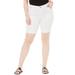 Plus Size Women's Invisible Stretch® Contour Cuffed Short by Denim 24/7 in White Denim (Size 28 W)