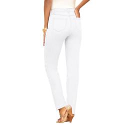 Plus Size Women's Invisible Stretch® Contour Straight-Leg Jean by Denim 24/7 in White Denim (Size 30 WP)