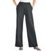 Plus Size Women's 7-Day Knit Wide-Leg Pant by Woman Within in Heather Charcoal (Size L)