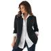Plus Size Women's Boyfriend Blazer by Roaman's in Black (Size 14 W) Professional Jacket