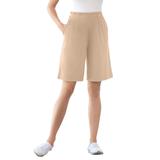 Plus Size Women's 7-Day Knit Short by Woman Within in New Khaki (Size L)