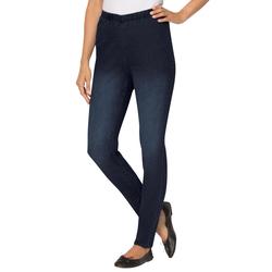 Plus Size Women's Fineline Denim Jegging by Woman Within in Indigo Sanded (Size 30 W)