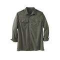 Men's Big & Tall Long Sleeve Pilot Shirt by Boulder Creek® in Olive (Size 4XL)