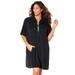 Plus Size Women's Alana Terrycloth Cover Up Hoodie by Swimsuits For All in Black (Size 18/20)