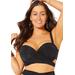 Plus Size Women's Crisscross Cup Sized Wrap Underwire Bikini Top by Swimsuits For All in Black (Size 18 G/H)