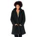 Plus Size Women's Hooded A-Line Fleece Coat by Woman Within in Black (Size 22 W)