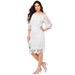 Plus Size Women's Off-The-Shoulder Lace Dress by Roaman's in White (Size 26 W)