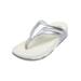 Wide Width Women's The Sporty Thong Sandal by Comfortview in Silver (Size 8 W)