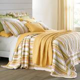 Florence Oversized Bedspread by BrylaneHome in Dandelion Stripe (Size QUEEN)