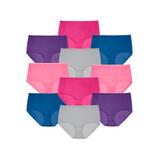 Plus Size Women's Nylon Brief 10-Pack by Comfort Choice in Midtone Pack (Size 16) Underwear