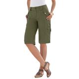 Plus Size Women's Cargo Shorts by Roaman's in Dark Olive Green (Size 24 W)