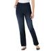 Plus Size Women's Straight Leg Fineline Jean by Woman Within in Indigo Sanded (Size 12 WP)