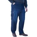 Men's Big & Tall Relaxed Fit Cargo Denim Look Sweatpants by KingSize in Indigo (Size L) Jeans