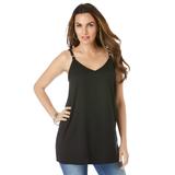 Plus Size Women's V-Neck Cami by Roaman's in Black (Size 32 W) Top