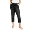 Plus Size Women's Invisible Stretch® Contour Boyfriend Jean by Denim 24/7 in Black Denim (Size 16 W)