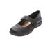 Wide Width Women's The Carla Mary Jane Flat by Comfortview in Black (Size 8 1/2 W)