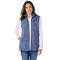 Plus Size Women's Zip-Front Microfleece Vest by Woman Within in Evening Blue Marled (Size 1X)