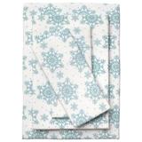 Cotton Flannel Print Sheet Set by BrylaneHome in Soft Blue Snowflake (Size TWIN)