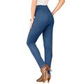 Plus Size Women's Skinny-Leg Comfort Stretch Jean by Denim 24/7 in Medium Stonewash Sanded (Size 26 T) Elastic Waist Jegging