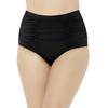 Plus Size Women's Shirred High Waist Swim Brief by Swimsuits For All in Black (Size 16)