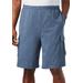 Men's Big & Tall Lightweight Jersey Cargo Shorts by KingSize in Heather Slate Blue (Size 4XL)